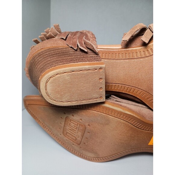 Dingo Tangles Western Bootie Women 7.5M Tan Suede Camel Beige Fringe Pull-on 7.5 - Picture 14 of 16